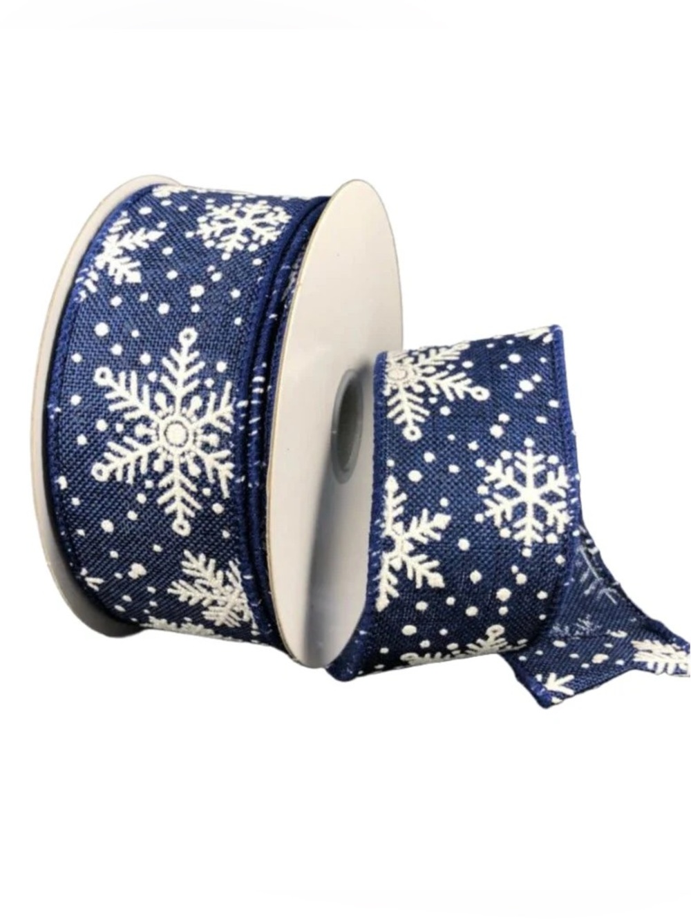 Wondershop 15’ Snowflake Trim-A-Tree Ribbon Set Pack of 4 in Navy and White NWT